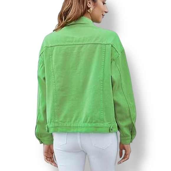 Tudor Court Green Denim Trucker Jacket Solid Color Jean Jacket Size XL NWOT - Picture 7 of 14